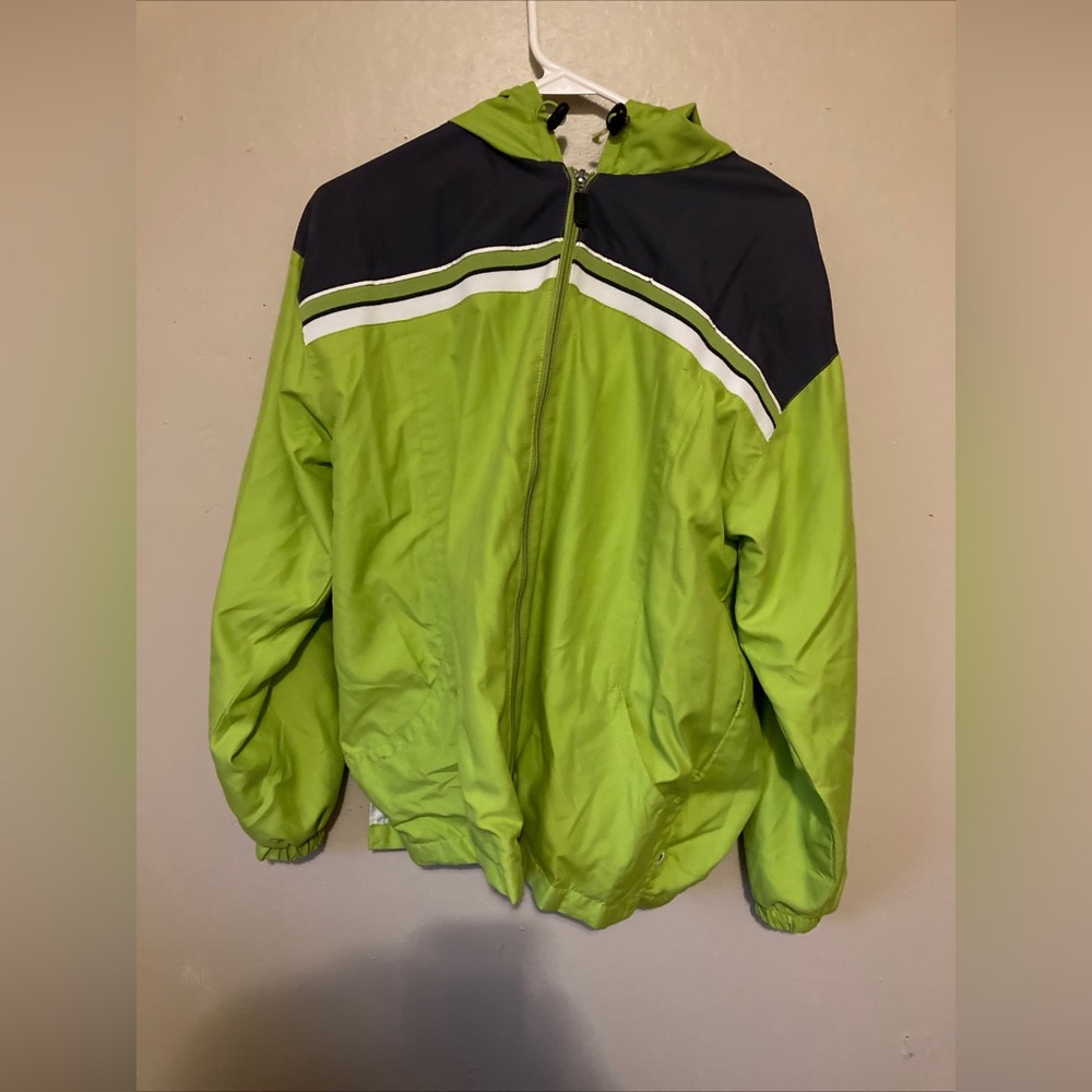 Vintage 1990’s studio works green & blue windbreaker women size large